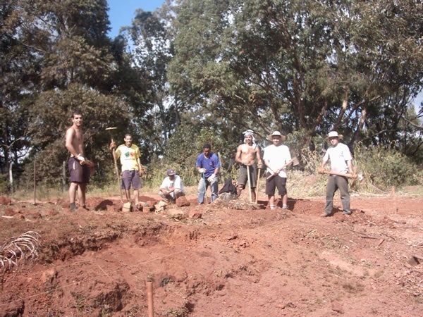 Construção da área.